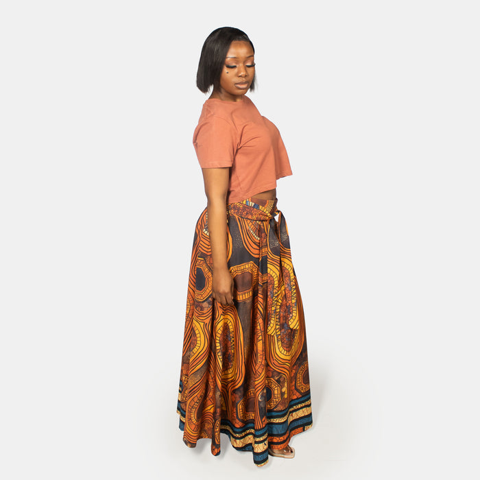 Ladies' High Waist Skirt - Orange