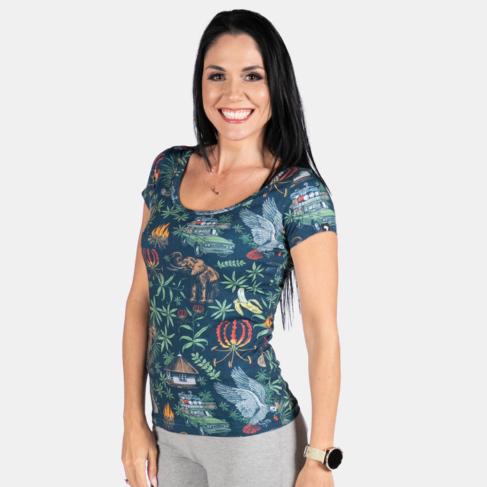 Ladies' Jungle Night T-Shirt - Navy