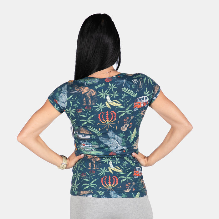Ladies' Jungle Night T-Shirt - Navy
