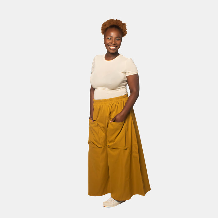 Ladies' Kaykay Palazzo Pants - Mustard