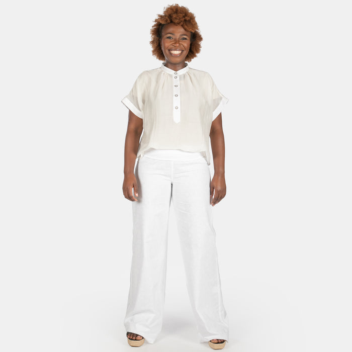 Ladies' Mailbu Foldover Pants - White