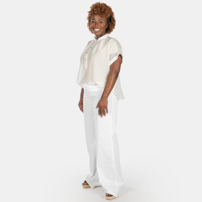 Ladies' Mailbu Foldover Pants - White