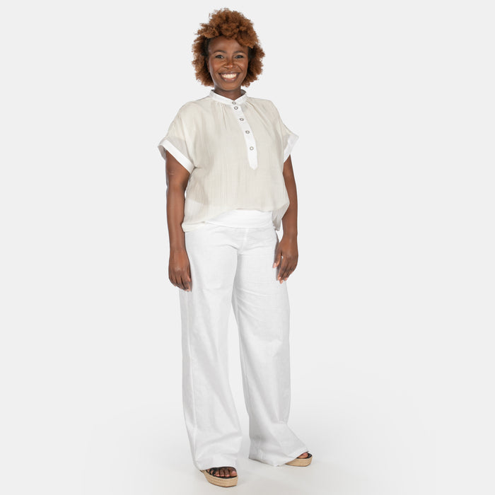 Ladies' Mailbu Foldover Pants - White