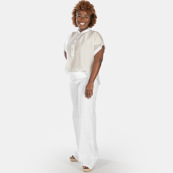 Ladies' Mailbu Foldover Pants - White