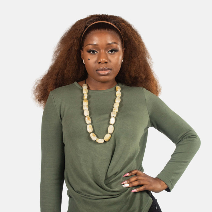 Ladies' Melty Beads Necklace - Cream