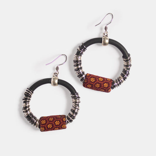 Ladies' Ntombi Earrings - Maroon