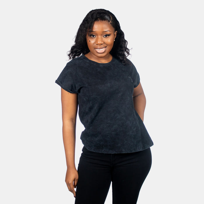 Ladies' Overdyed Africa T- Shirt - Black