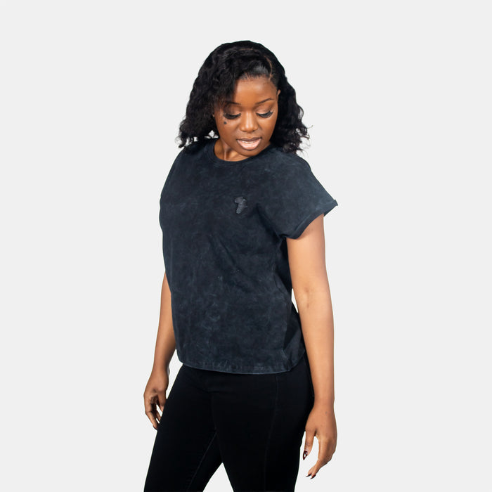 Ladies' Overdyed Africa T- Shirt - Black