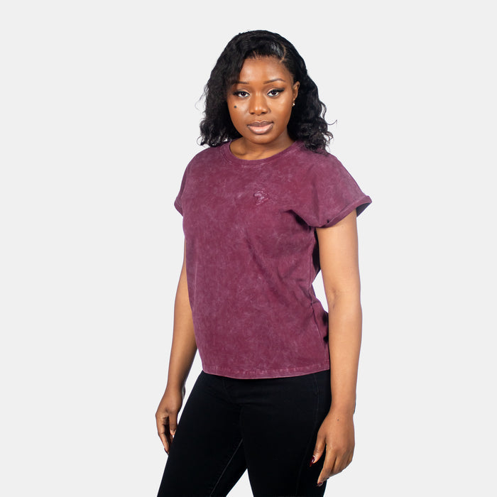 Ladies' Overdyed Africa T-Shirt - Maroon