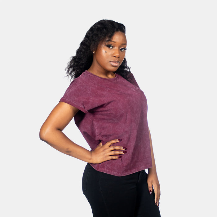 Ladies' Overdyed Africa T-Shirt - Maroon