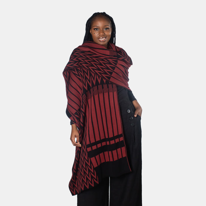 Ladies' Pashmina Wide Scarf - Maroon