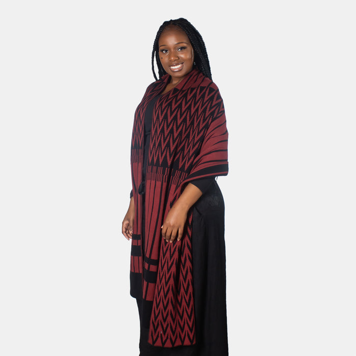 Ladies' Pashmina Wide Scarf - Maroon