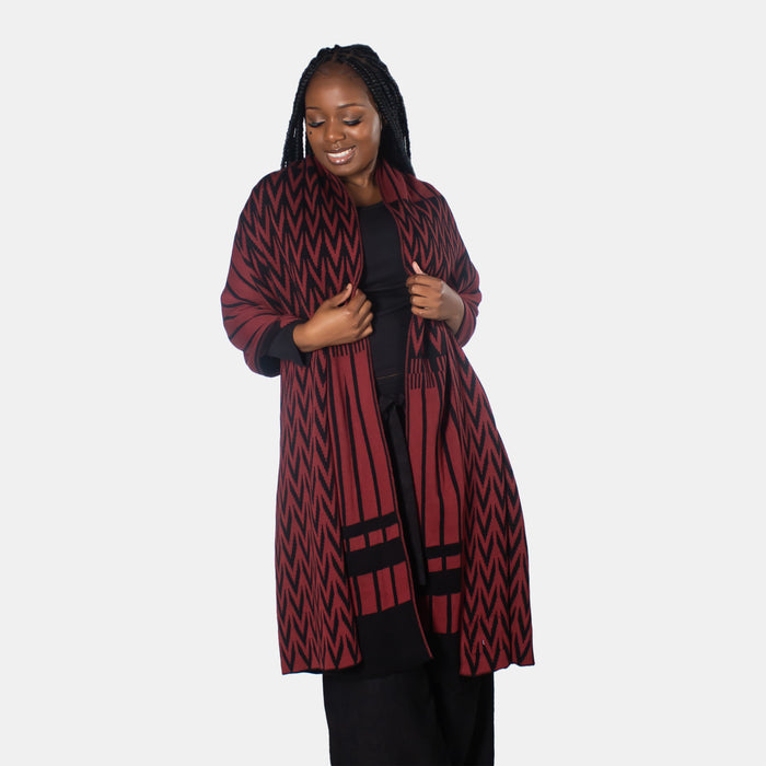 Ladies' Pashmina Wide Scarf - Maroon