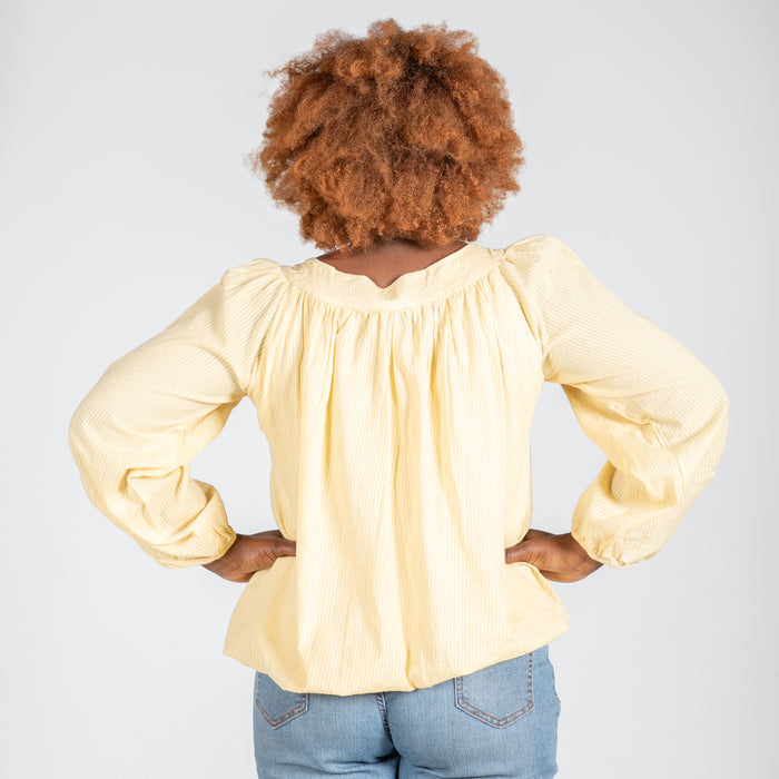 Ladies' Pintuck Balloon Top - Stone