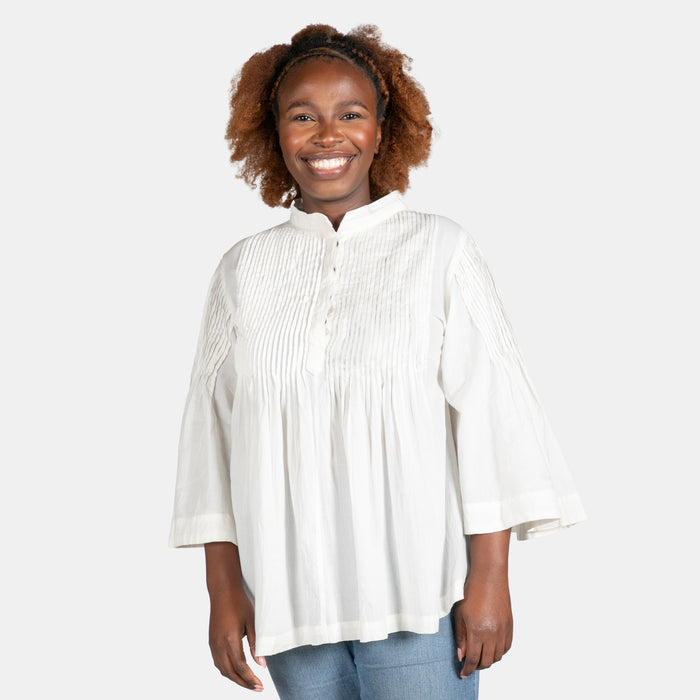 Ladies' Pintuck Top - Cream