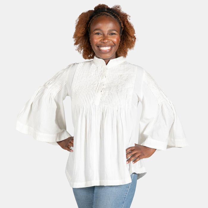 Ladies' Pintuck Top - Cream