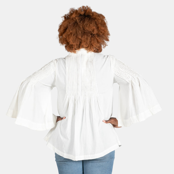 Ladies' Pintuck Top - Cream