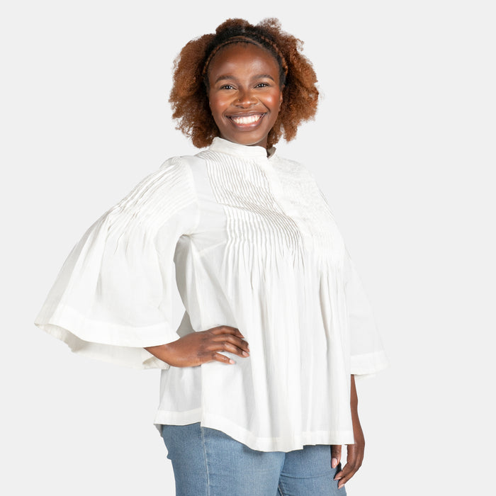 Ladies' Pintuck Top - Cream