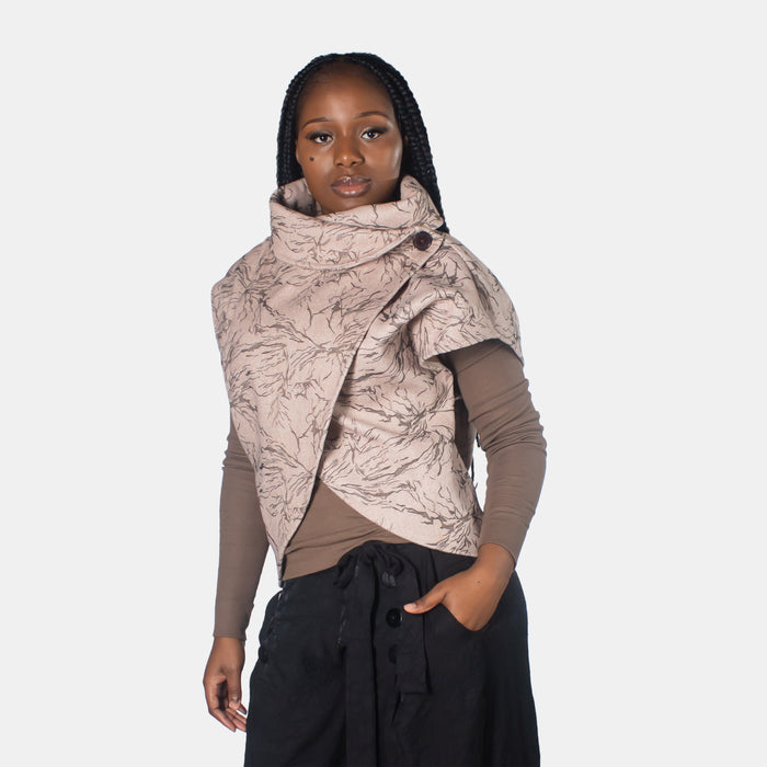 Ladies' Print June Jacket - Cream