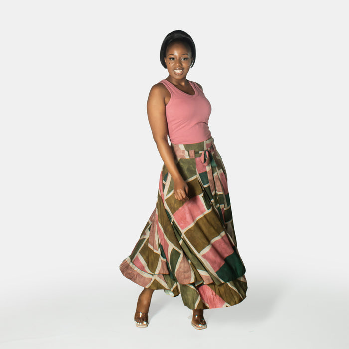 Ladies' Printed Blue Belle Skirt - Olive