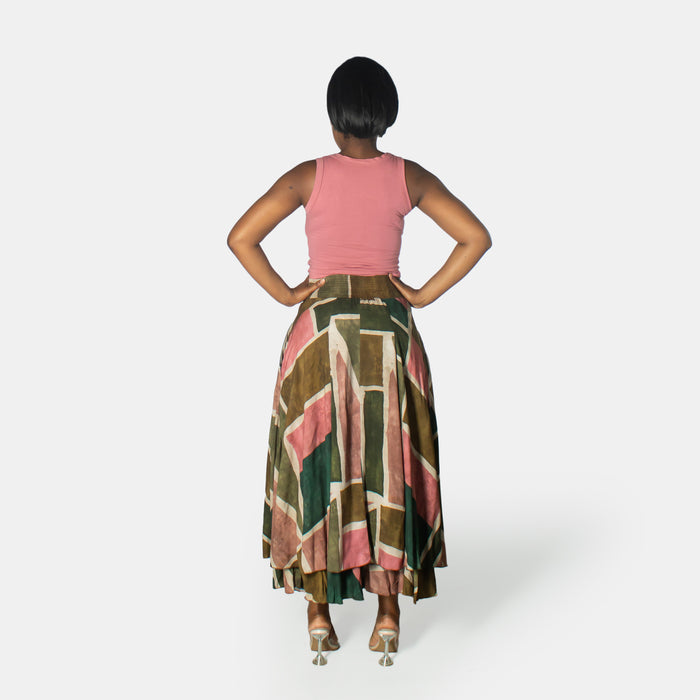 Ladies' Printed Blue Belle Skirt - Olive