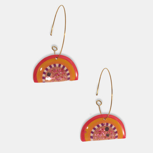Ladies' Rainbow Clay Earrings