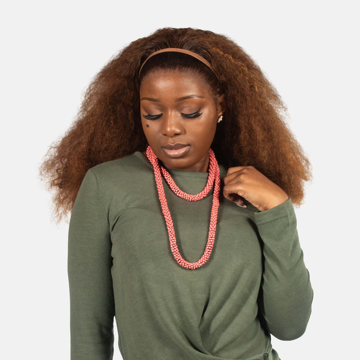 Ladies' Rope Beads Necklace - Coral