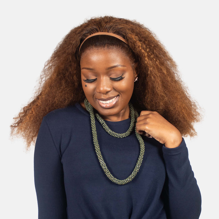 Ladies' Rope Beads Necklace - Olive