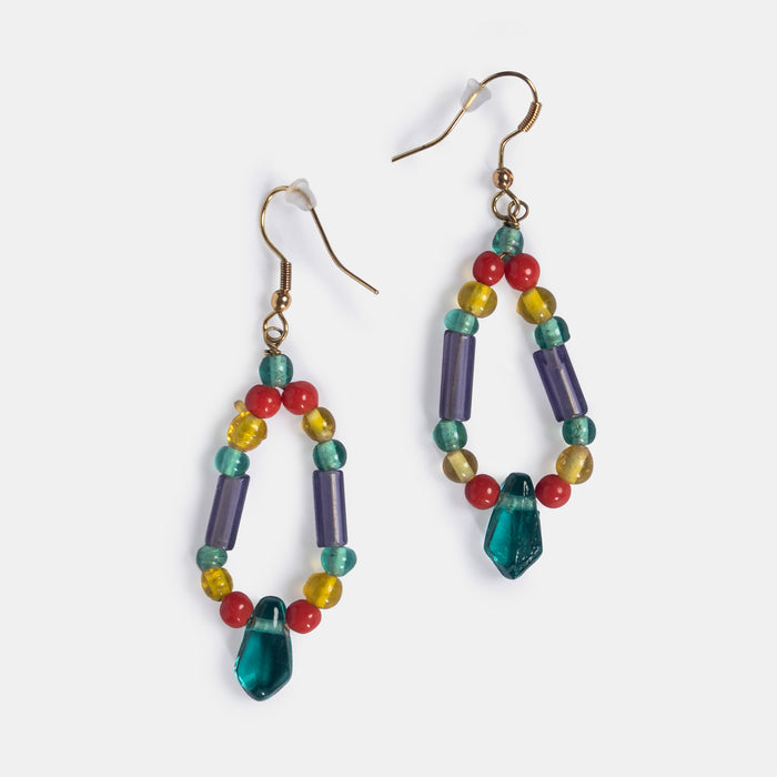 Ladies' Single Droplet Earrings - Turquoise