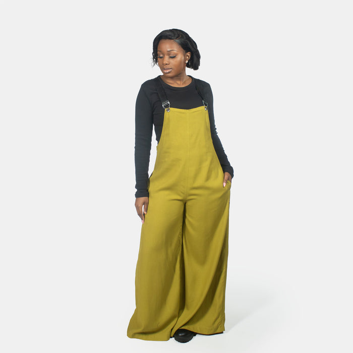 Ladies' Strappy Dungaree - Chartreuse