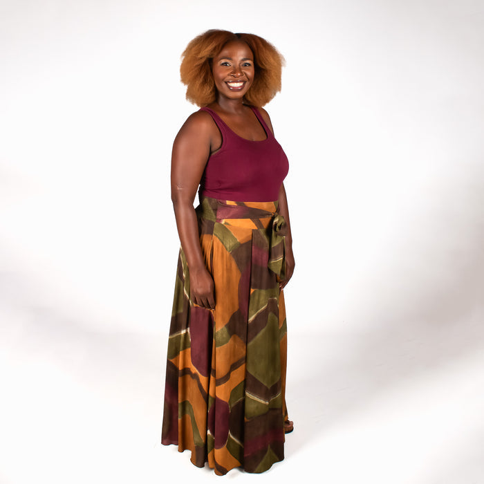 Ladies' Summer High Rise Skirt - Olive