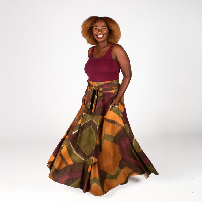 Ladies' Summer High Rise Skirt - Olive