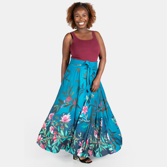 Ladies' Summer High Rise Skirt - Turquoise