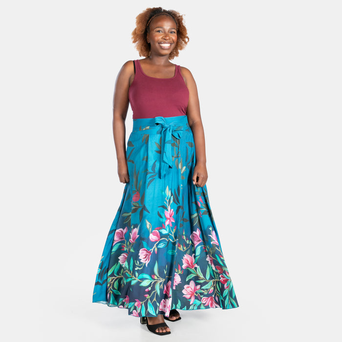 Ladies' Summer High Rise Skirt - Turquoise