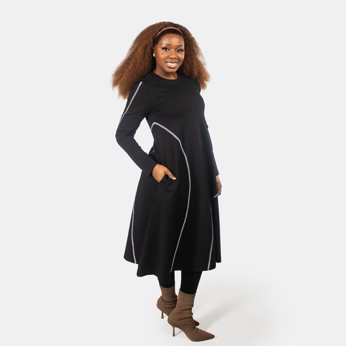Ladies' Sunflower Dress - Black