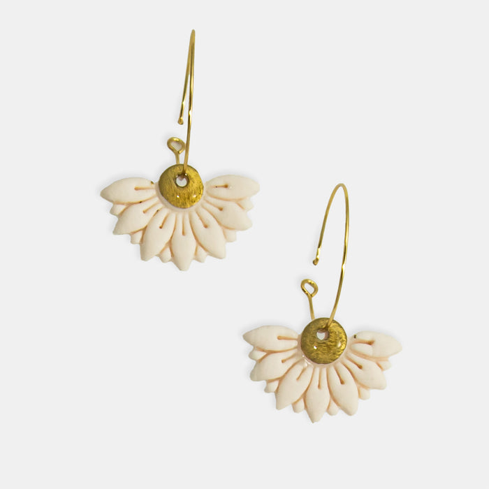 Ladies' Sunflower Earrings - White