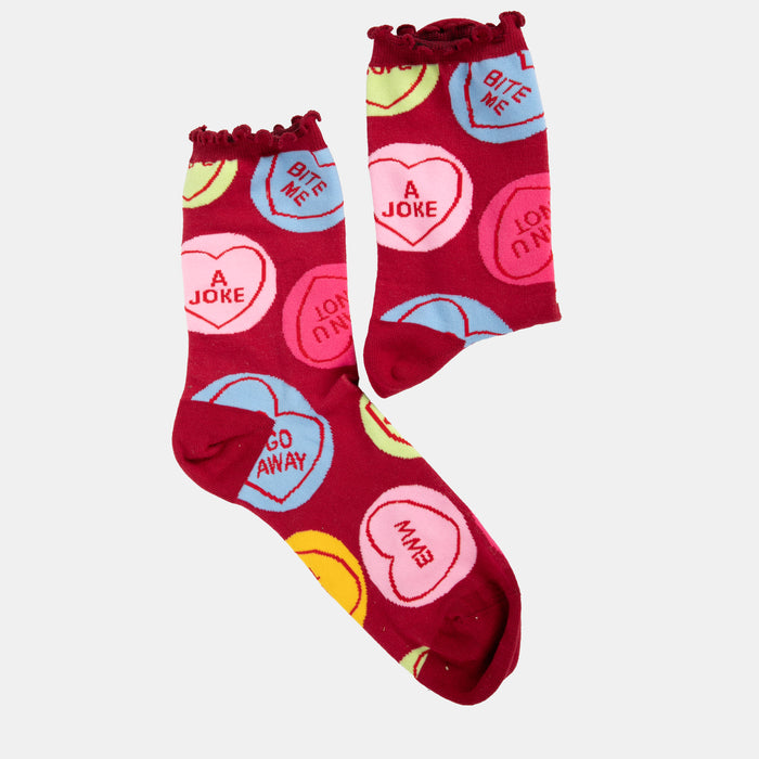 Ladies' Sweet Heart Socks - Maroon