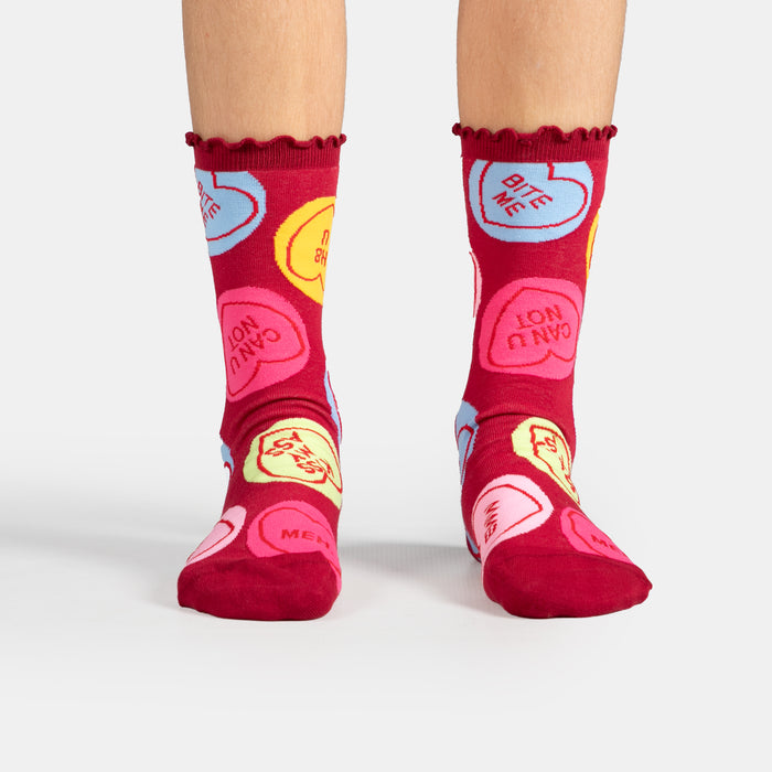 Ladies' Sweet Heart Socks - Maroon