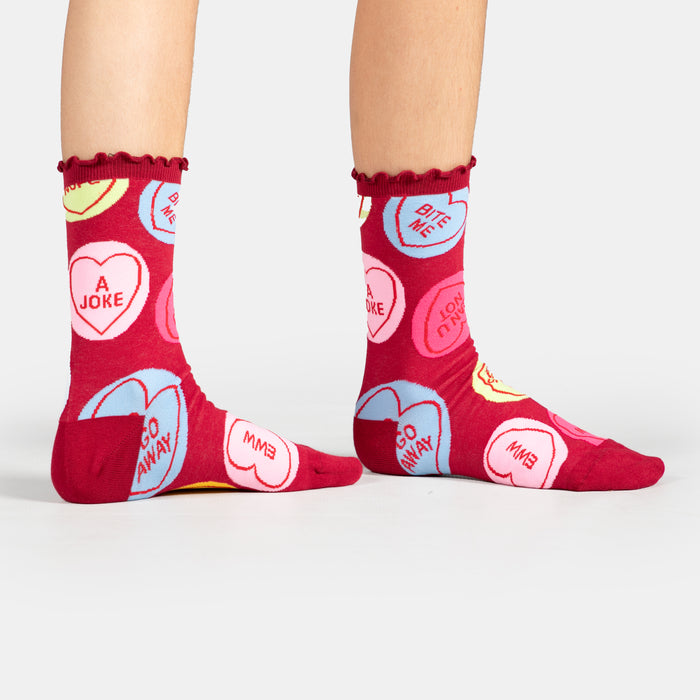 Ladies' Sweet Heart Socks - Maroon