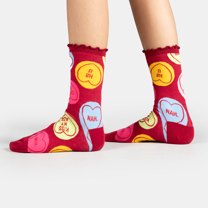 Ladies' Sweet Heart Socks - Maroon