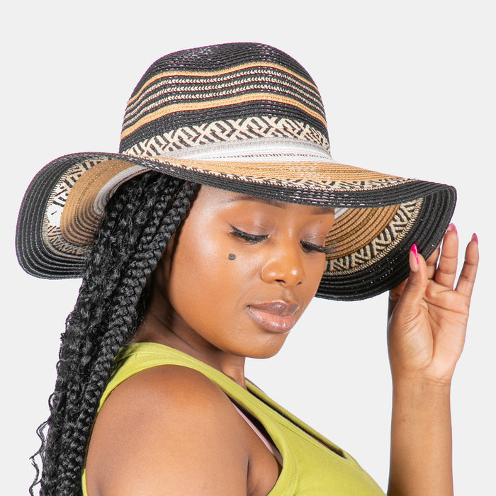 Ladies' Tribal Summer Hat - Black
