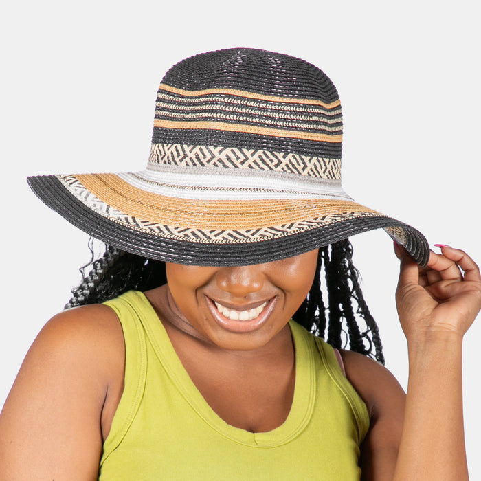 Ladies' Tribal Summer Hat - Black