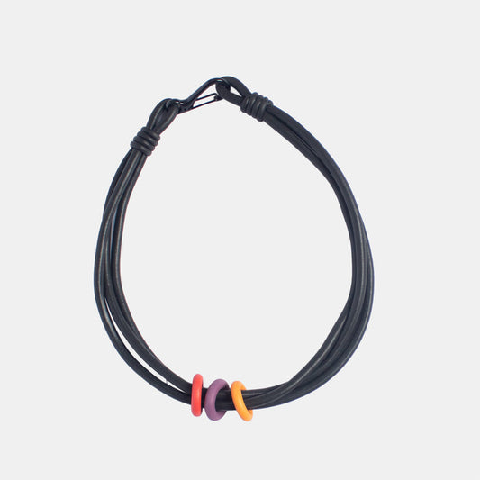 Ladies' Triple Ring Necklace - Black
