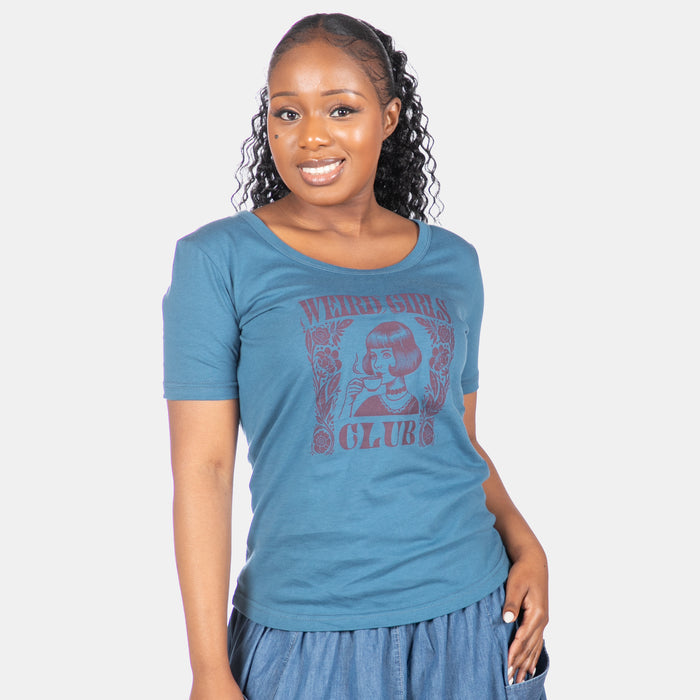 Ladies' Weird Girls Club T-Shirt - Blue