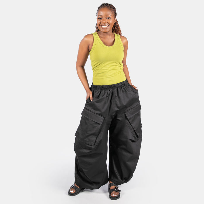 Ladies' Wide Cargo Pants - Black