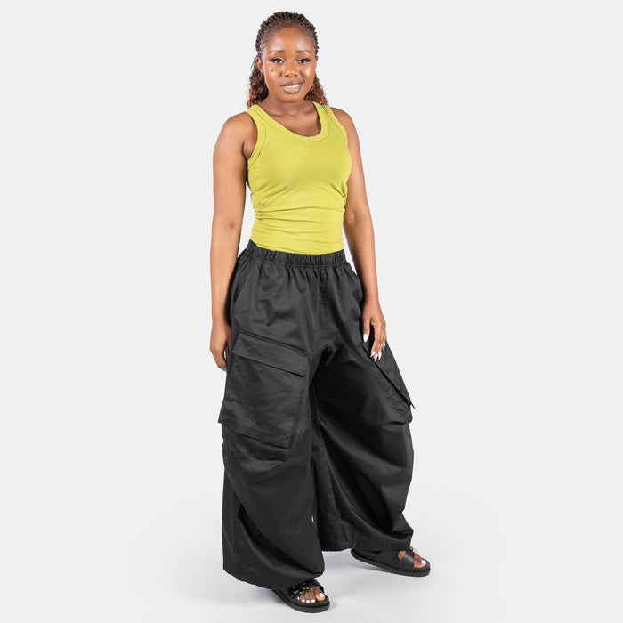 Ladies' Wide Cargo Pants - Black