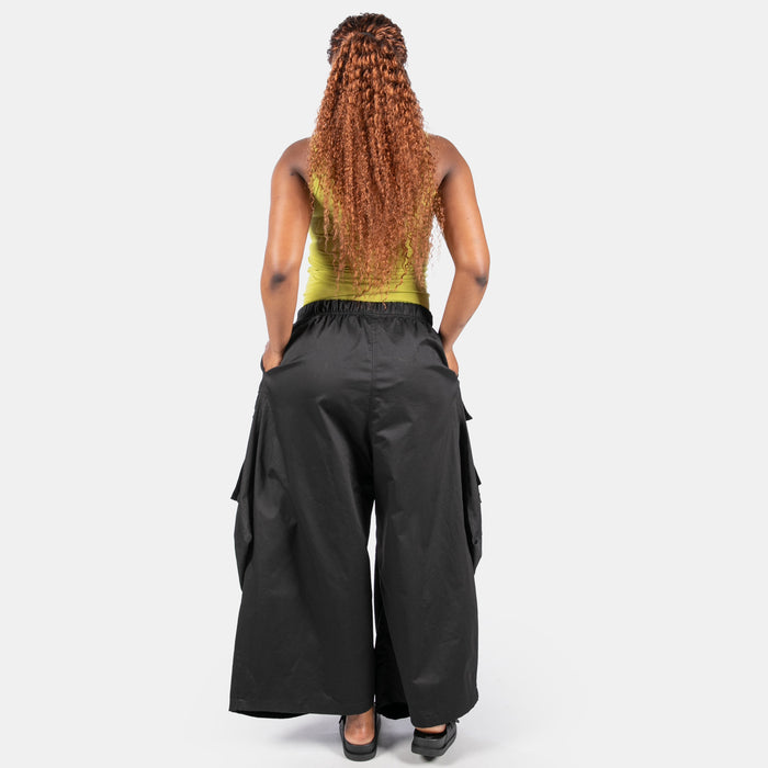 Ladies' Wide Cargo Pants - Black