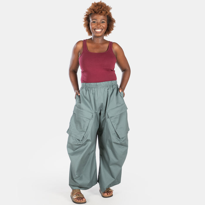 Ladies' Wide Cargo Pants - Sage