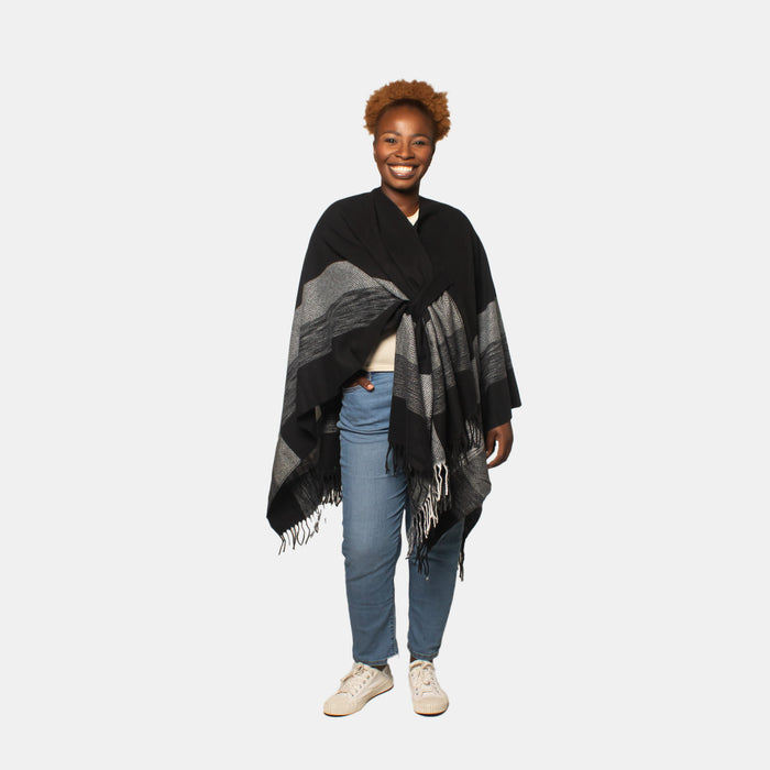 Ladies' Winter Throw Over - Black
