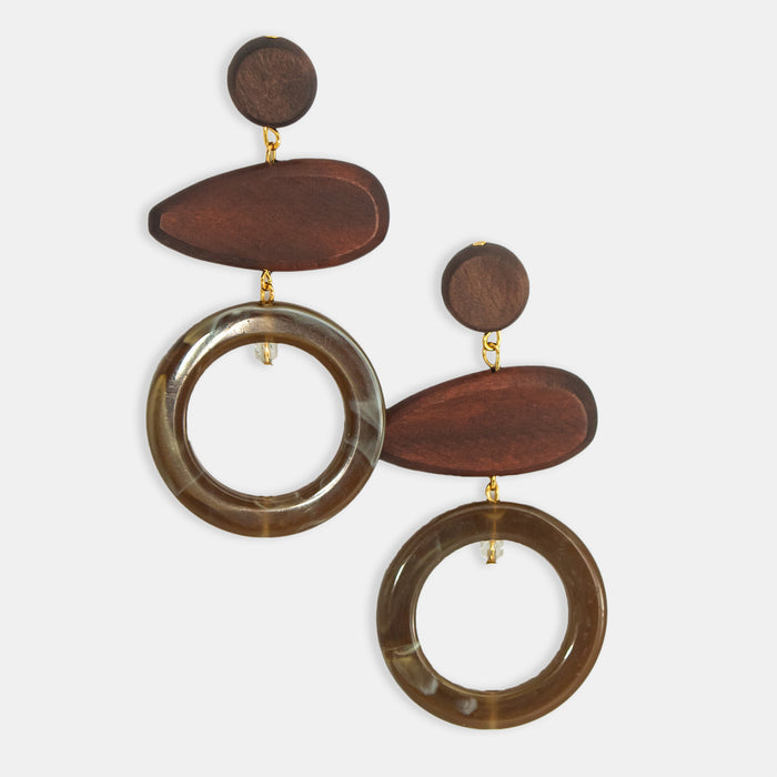 Ladies' Wood Hoop Earrings